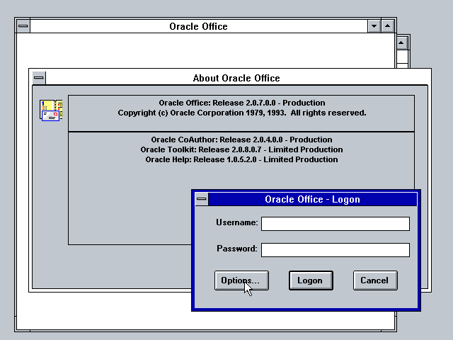 Oracle Office 2.0 - Login